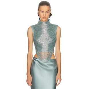 Gaia 性感REVOLVE小众新款 无袖 蓝色 上装 Cult