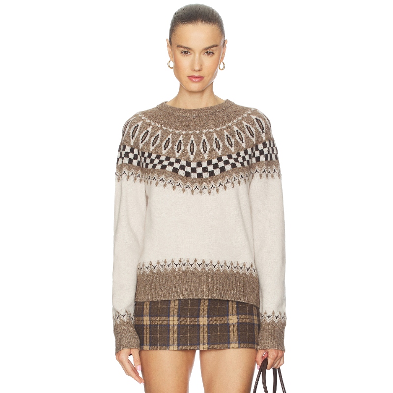 LNA TALI 费尔岛毛衣 Ivory Multi Fair IsleREVOLVE小众新款