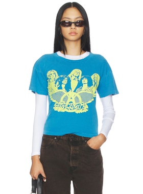 Madeworn AEROSMITH 图案T恤 蓝色 y2k辣妹风REVOLVE小众新款