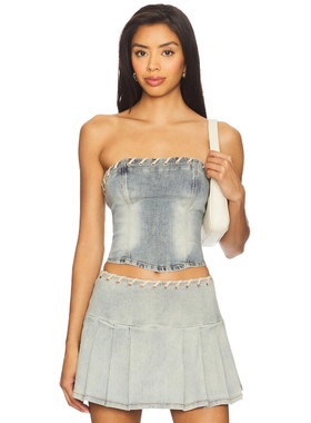 BY.DYLN DAVIA 上装 蓝色 y2k辣妹风REVOLVE小众新款