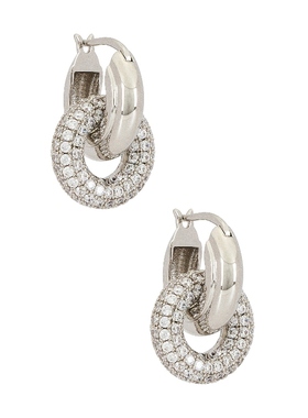 Luv AJ PAVE INTERLOCK 密镶互扣耳环REVOLVE小众新款