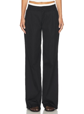 ALL THE WAYS 黑色长裤美式休闲风西装裤宽松阔腿裤REVOLVE新款