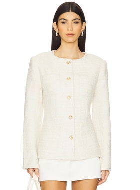 [冬季新品]ASTR the Label复古风白色粗花呢短款外套REVOLVE