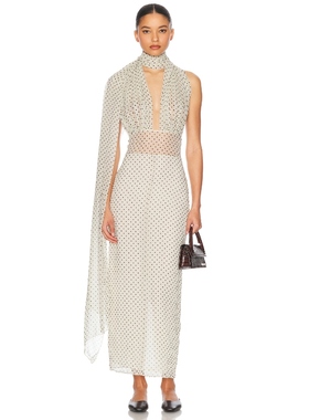 Helsa SCARF 挂脖露背性感连衣裙白色长裙老钱风REVOLVE小众新款