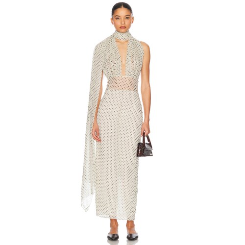 Helsa SCARF 挂脖露背性感连衣裙白色长裙老钱风REVOLVE小众新款