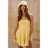 柠檬色revolve小众新款 Free SIDES 迷你裙 People TAKING