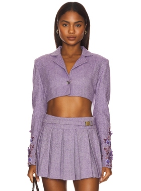 LA FUORI GEORGIANA 夹克 紫色 老钱风REVOLVE小众新款