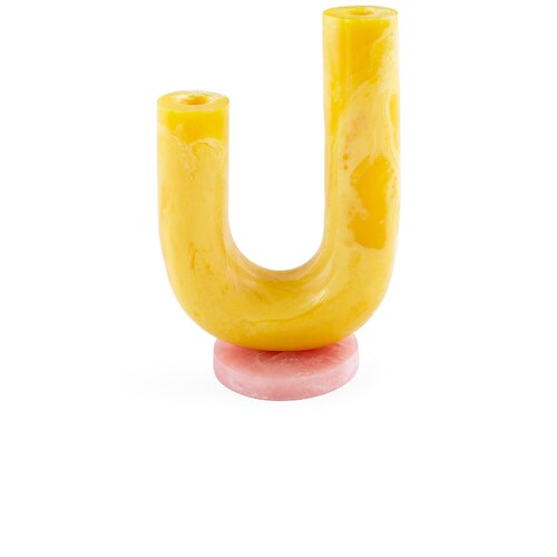 Jonathan Adler MUSTIQUE DOUBLE TUBE VASE 花瓶 黄色REVOLVE小