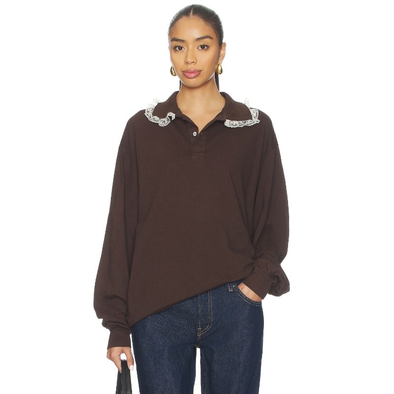 Tanner Fletcher CLETUS 上装 棕色 y2k辣妹风REVOLVE小众新款