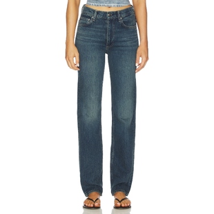 Rag 蓝色美式 冬季 复古风REVOLVE小众 直筒 新品 HARLOW Bone