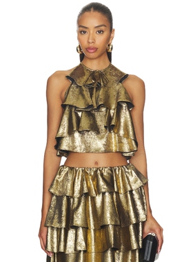 AKNVAS BODIL 上装 金属金色 y2k辣妹风REVOLVE小众新款