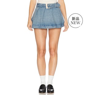 Show Your 迷你褶皱裙蓝色美式 新品 Mumu 休闲风REVOLVE 冬季