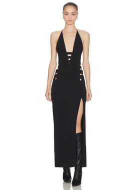 HAELO DEEP-V BRACE DRESS 裙子黑色性感修身型连衣裙REVOLVE新款