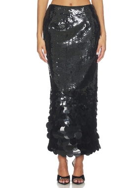 Rahul Mishra Gradient Sequin Skirt 黑色REVOLVE小众新款