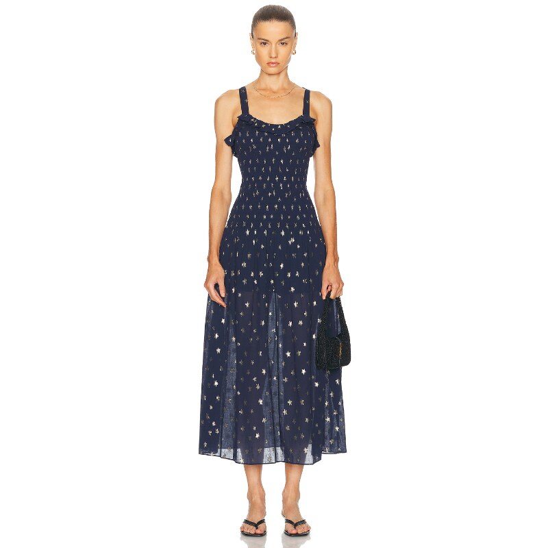 LoveShackFancy HILLARIA 连衣裙 藏青色REVOLVE小众新款