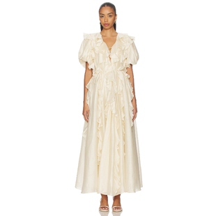 奶油色REVOLVE小众新款 裙子 VOYAGER Aje