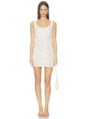 For Love & Lemons 爱柠檬 CLOUD 吊带裙 白色REVOLVE小众新款