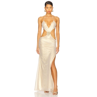 金属金色 Jaded 裙子 VIDA Y2K辣妹风00’sREVOLVE小众新 London