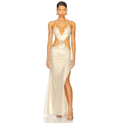 Jaded London VIDA 裙子 金属金色 Y2K辣妹风00’sREVOLVE小众新