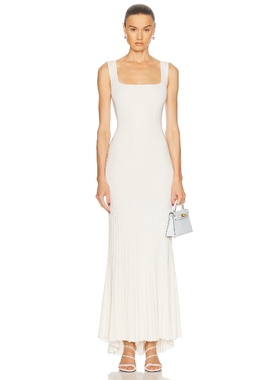 GALVAN 针织连衣裙保暖白色REVOLVE小众新款