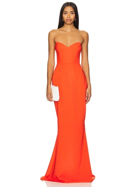 Nookie LOVE AFFAIR 针织长裙 橙色REVOLVE小众新款