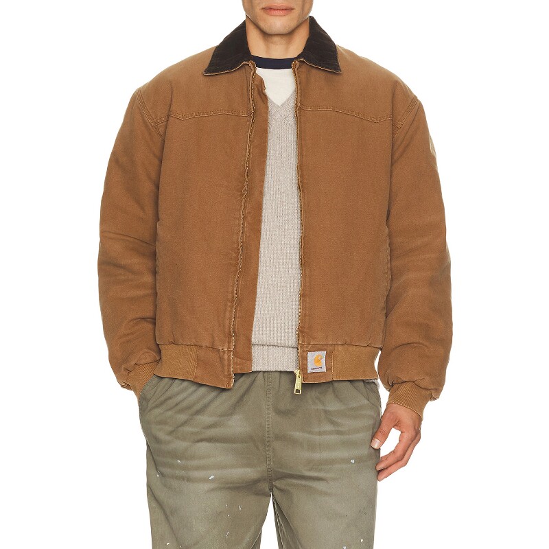 Carhartt WIP驼色保暖外套帆布宽松短款简约百搭风夹克REVOLVE