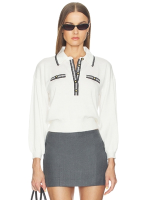 L'AGENCE Malaki 3/4 Sleeve Collared Sweater revolve小众新款