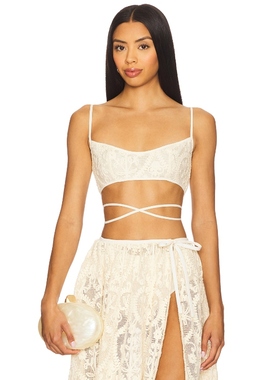 SAU LEE AMARE 比基尼文胸上装 奶油色REVOLVE小众新款
