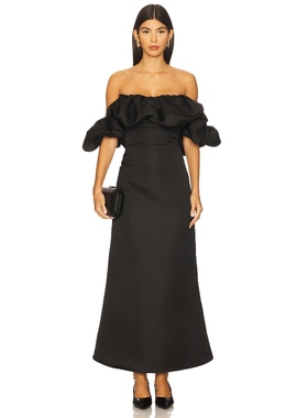 ELLIATT SHARON 中长款连衣裙 黑色REVOLVE小众新款