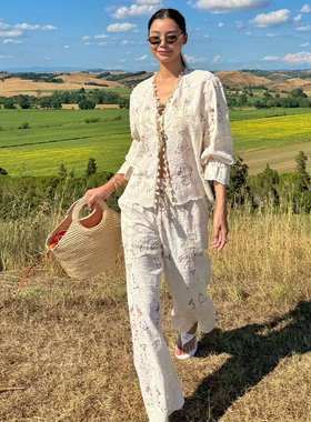 [冬季新品] 法式直筒长裤静奢风镂空设计感阔腿裤Helsa风REVOLVE