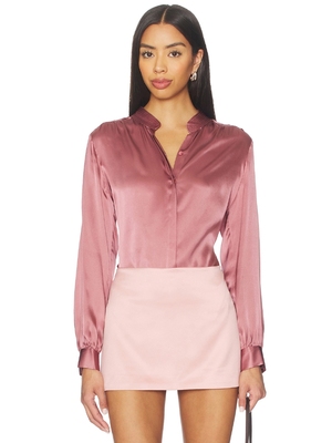 L'AGENCE BIANCA 搭条衣领衬衫 revolve小众新款 淡紫色