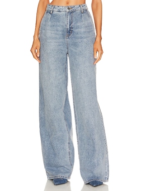 AFRM 直筒牛仔裤复古风高腰宽松休闲 牛仔风单品REVOLVE经典款