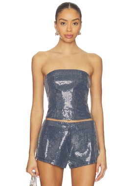 BY.DYLN MESSA BODICE 上装 蓝色 y2k辣妹风REVOLVE小众新款