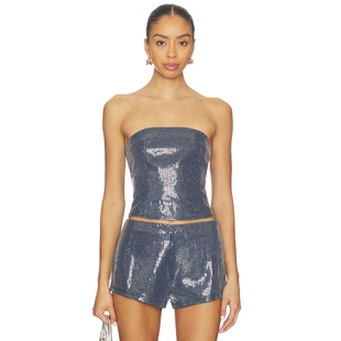 BY.DYLN MESSA BODICE 上装 蓝色 y2k辣妹风REVOLVE小众新款