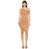 Norma Kamali黛安娜裙Diana裙浅咖色单肩连身裙REVOLVE