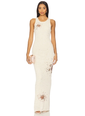 [冬季新品]ASTA RESORT NATALIA 手工刺绣连衣裙象牙白REVOLVE