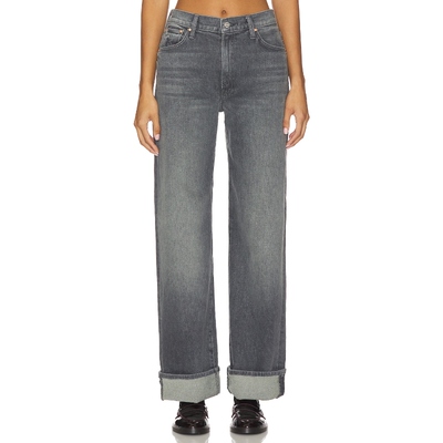 [春季新品]MOTHER DODGER SKIMP CUFF复古灰色阔腿牛仔裤REVOLVE