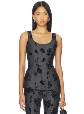 Amanda Uprichard TOP 上装 黑色y2k辣妹风REVOLVE小众新款