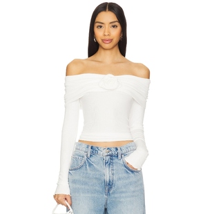 饰静奢风长袖 Lovers 一字肩白色花朵装 Friends 上衣REVOLVE and