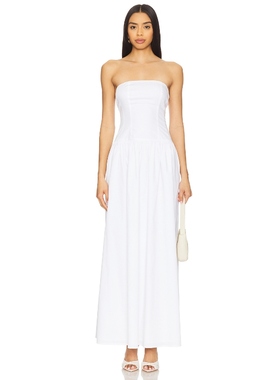 [冬季新品]ALL THE WAYS 白色抹胸连衣裙简约优雅气质长裙REVOLVE