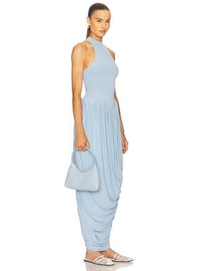 [冬季新品]Helsa 古希腊高领垂褶连衣裙静奢风气质长裙REVOLVE