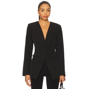 ALL 新品 THE WAYS 夹克黑色老钱风收腰外套REVOLVE小众 西装 春季