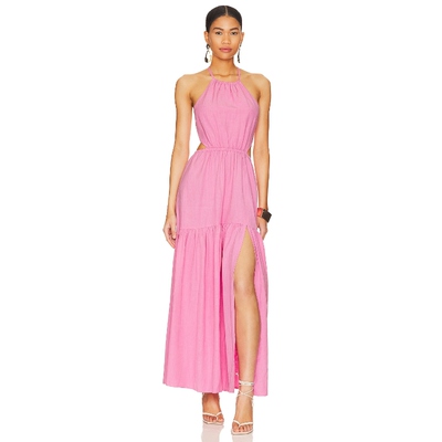 祝绪丹同款 L*SPACE JAIDE中长款连衣裙女无袖收腰性感revolve