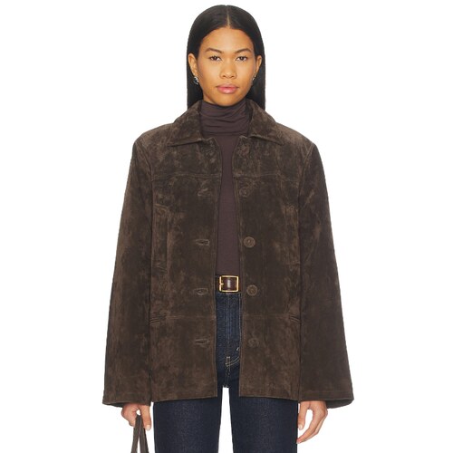 WeWoreWhat JACKET 夹克 巧克力色 老钱风REVOLVE小众新款