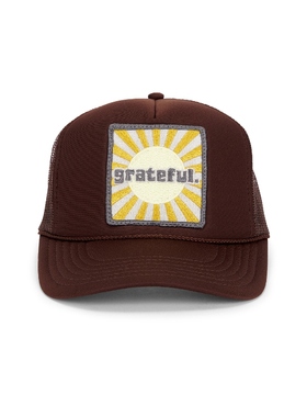 Friday Feelin GRATEFUL 卡车司机帽 棕色REVOLVE小众新款