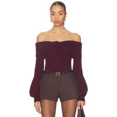 [春季新品]ASTR the Label露肩毛衣法式风修身针织上衣季保暖