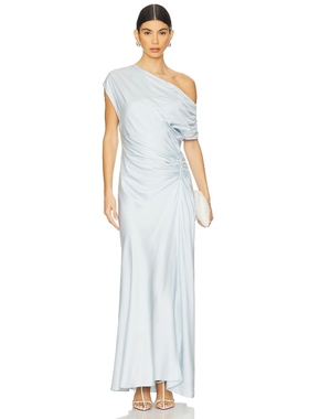 A.L.C. 单肩超长针织连衣裙保暖Baby BlueREVOLVE