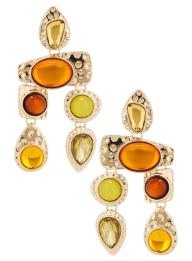 petit moments STONE 水晶灯耳饰 橙色REVOLVE小众新款