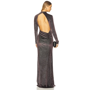 巧克力色REVOLVE小众新款 长裙 Sei The