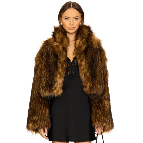 Adrienne Landau TEDDY BOMBER 夹克 棕色REVOLVE小众新款